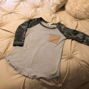 Camo baseball t